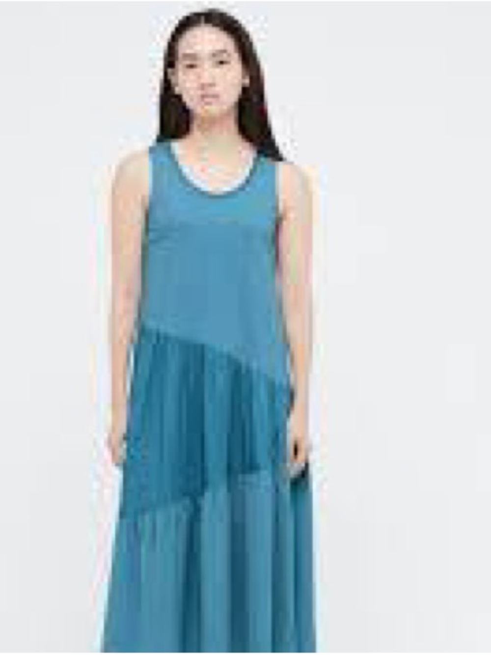 JW Anderson + Uniqlo Sleeveless Teal Tiered Maxi Dress S